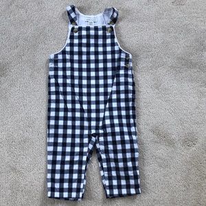 Janie and Jack gingham overalls